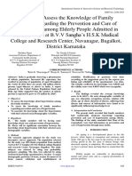 A Study to Assess the Knowledge of Family Members Regarding the Prevention and Care of Hypertension among Elderly People Admitted in Medical Ward at B.V.V Sangha’s H.S.K Medical College and Research Center, Navanagar, Bagalkot, District Karnataka