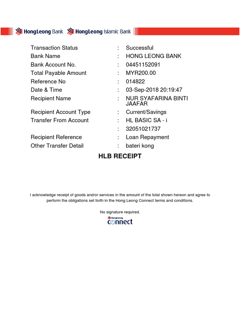 Hlb Receipt Pdf