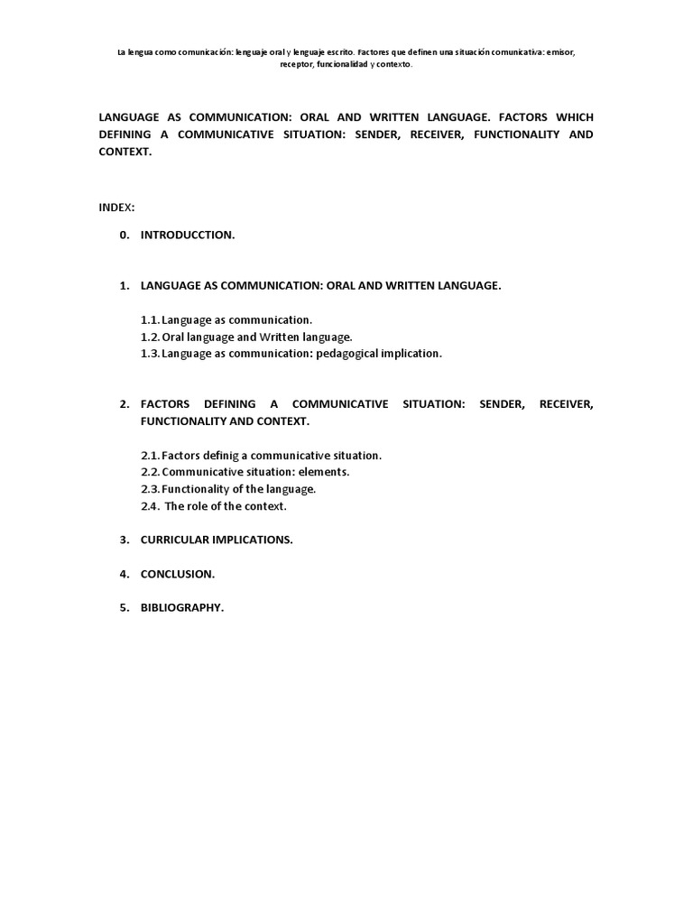 Topic 1 Language As Communication | PDF | English As A Second Or ...