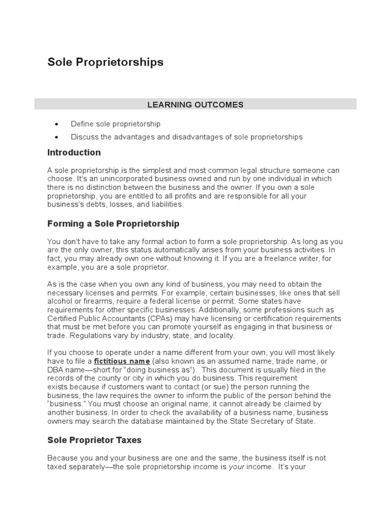 Sole Proprietorships PDF Sole Proprietorship Withholding Tax