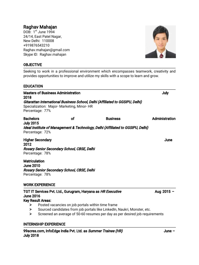 Resume Sample PDF - 1669375957