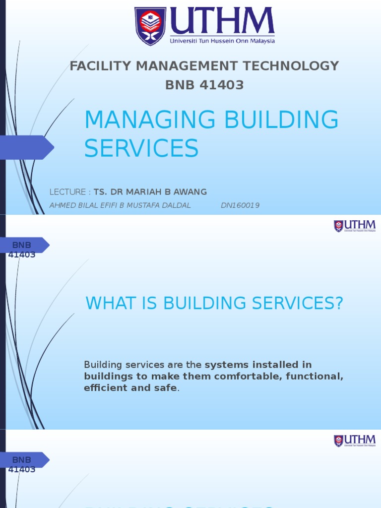 Managing Building Services Overview | PDF | Hvac | Building Technology