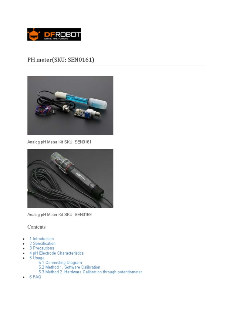 Sen0161 Sen0169 Web PH | PDF | Ph | Electrical Engineering