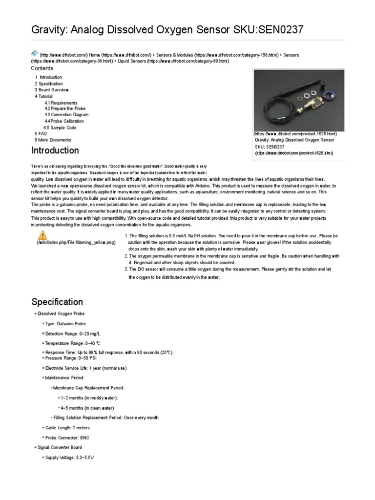 Combined Data Sheet PDF Ph Sensor