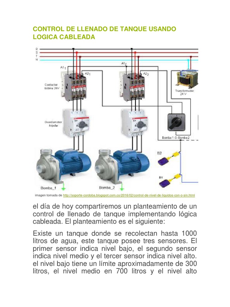 Control De Llenado De Tanque Usando Logica Cablead1 Pdf Tanques