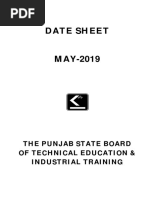 Date Sheet: The Punjab State Board of Technical Education & Industrial Training