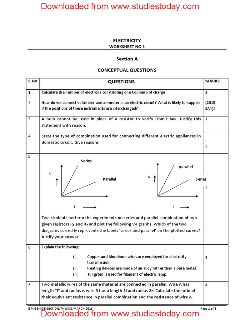 cbse class 10 physics assignment