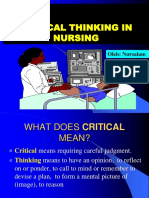 Critical Thinking in Nursing: Oleh: Nursalam