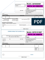 Notas de Credito y Debito Imperios Textil