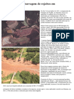 Barragens de rejeitos de mineração: rompimentos em Brumadinho e Mariana