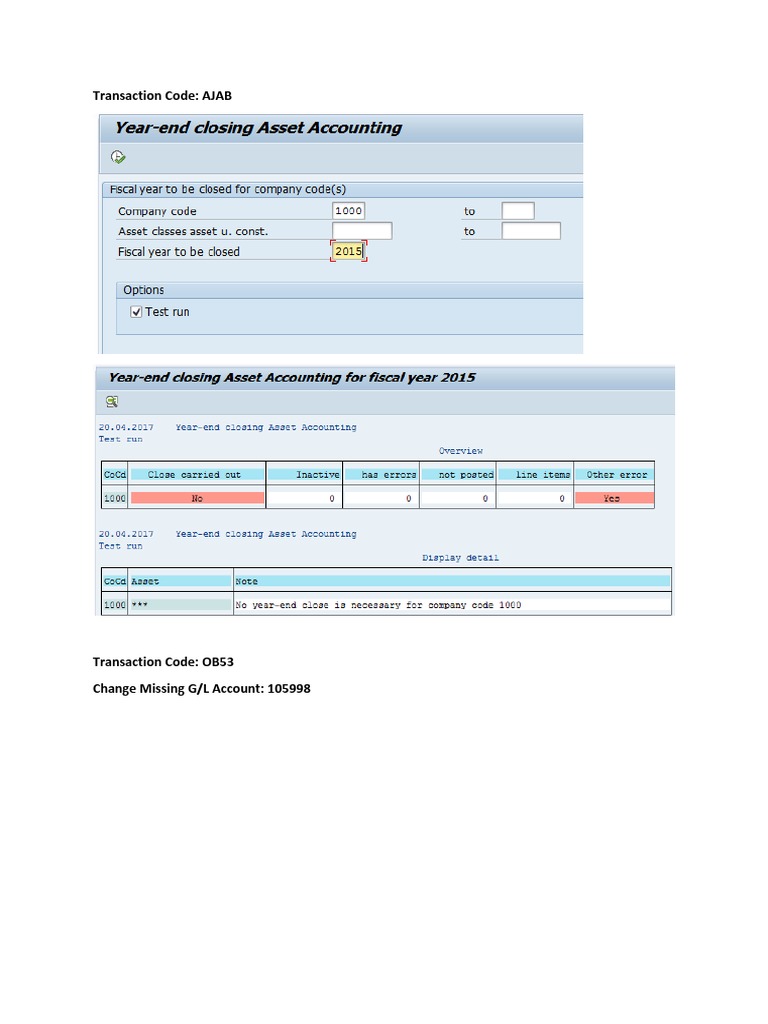 Asset Year End Closing Process PDF