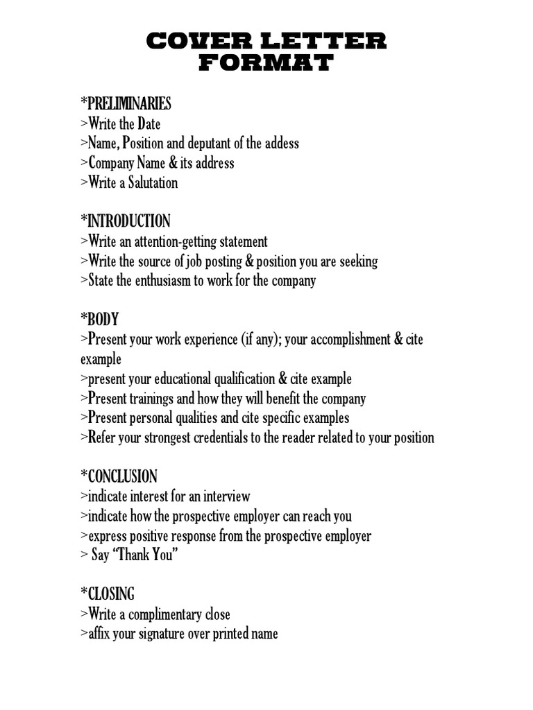 Cover Letter Format Guide | PDF