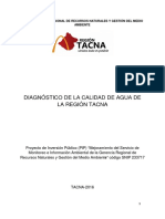 Diagnóstico de la calidad del agua en Tacna