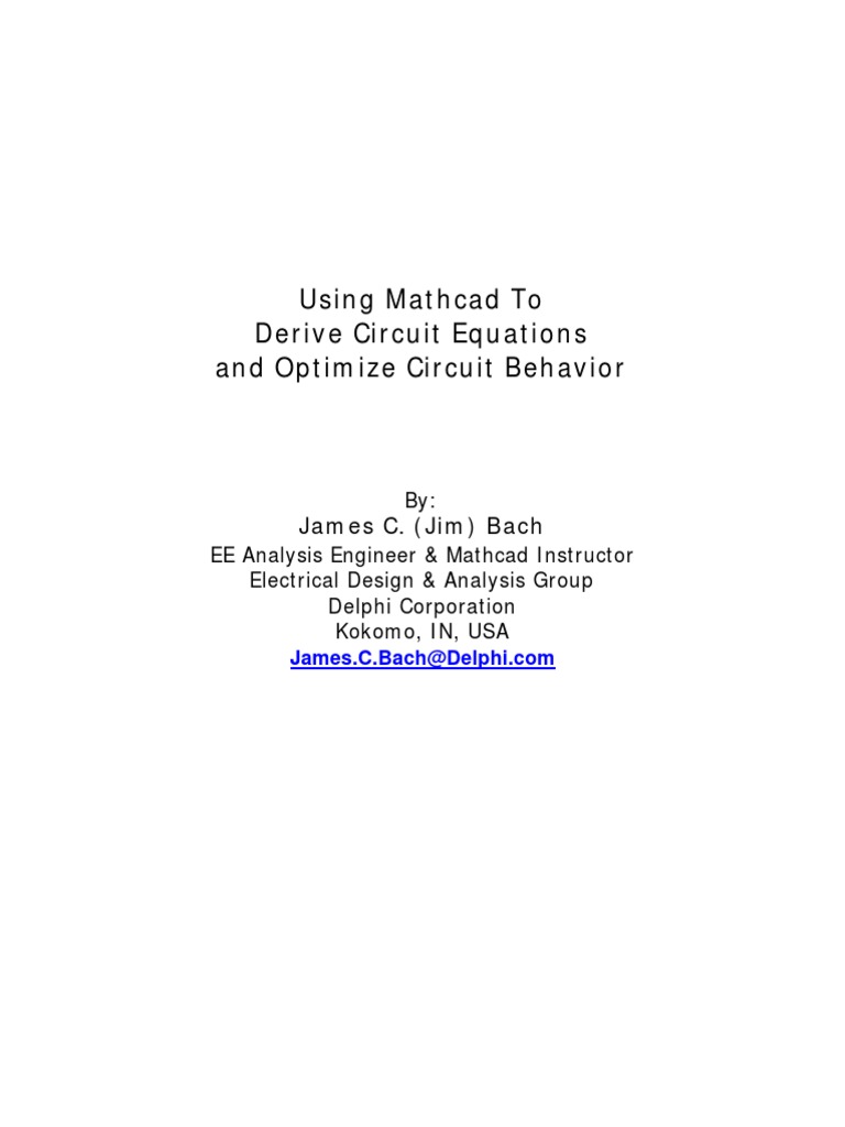 Optimize Circuit Design with Mathcad | PDF | Operational Amplifier ...