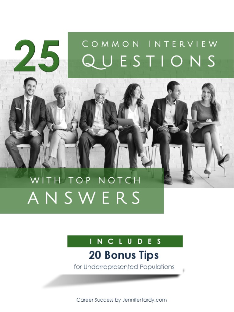25 Common Interview Questions With Top Notch Answers | PDF | Employment ...
