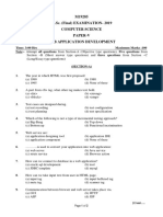 M19285 M.Sc. (Final) EXAMINATION-2019 Computer Science Paper-V Web Application Development
