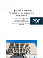 Campus Library Leaders:: Perspectives On Supporting Researchers