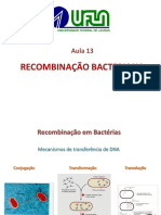 Aula sobre mecanismos de recombinação bacteriana