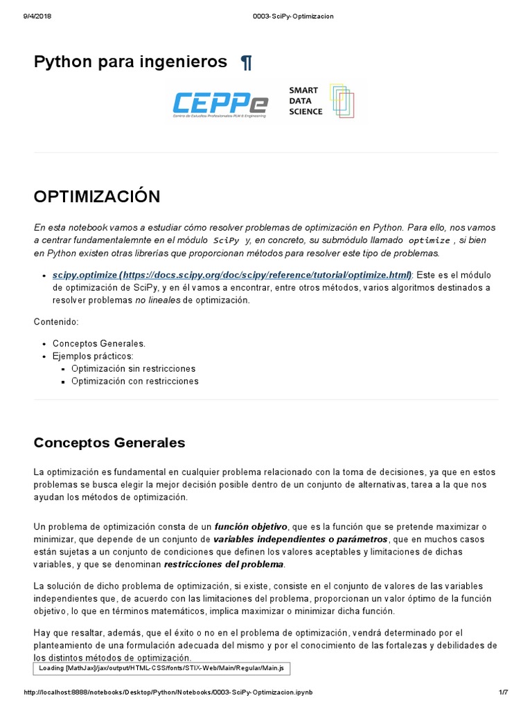 Optimización en Python con SciPy | PDF | Optimización Matemática ...