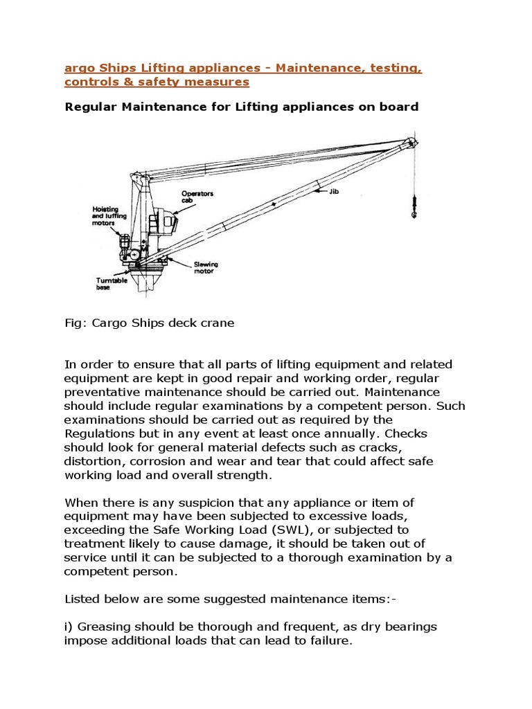 Cargo Ships Lifting Appliances | Download Free PDF | Crane (Machine) | Rope