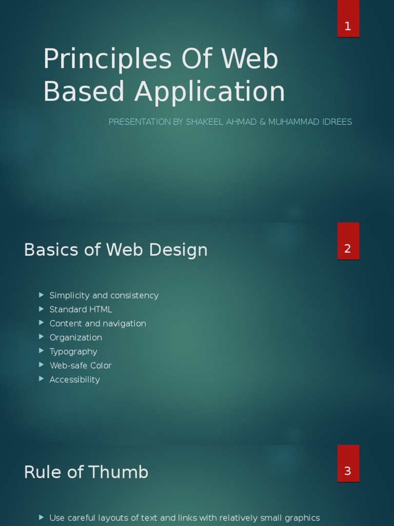 Web Application Design Principles | PDF | Typefaces | Page Layout