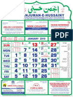 Anjuman e Hussainy Calendar January-March 2019