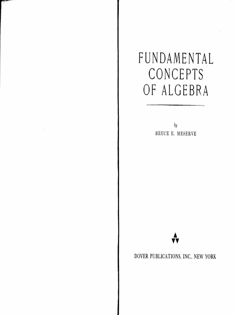 Fundamental Concepts Of Algebra