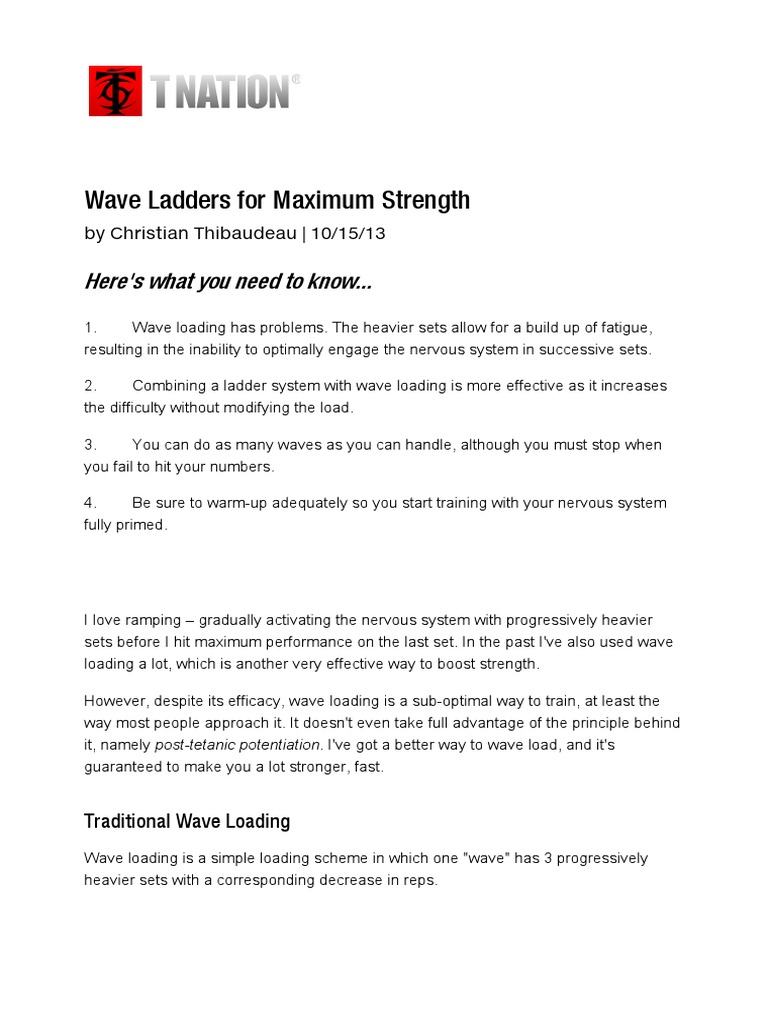 Wave-Ladder Training for Strength | PDF | Muscle Contraction | Nature