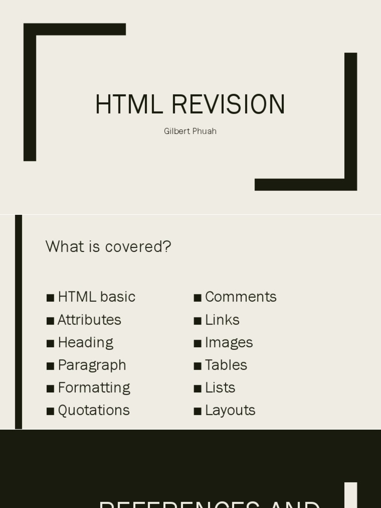 HTML Revision: Gilbert Phuah | PDF | Html | Html Element