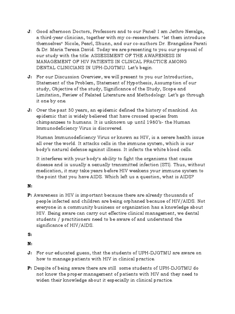 Script Thesis Proposal PDF Hiv/Aids Hiv