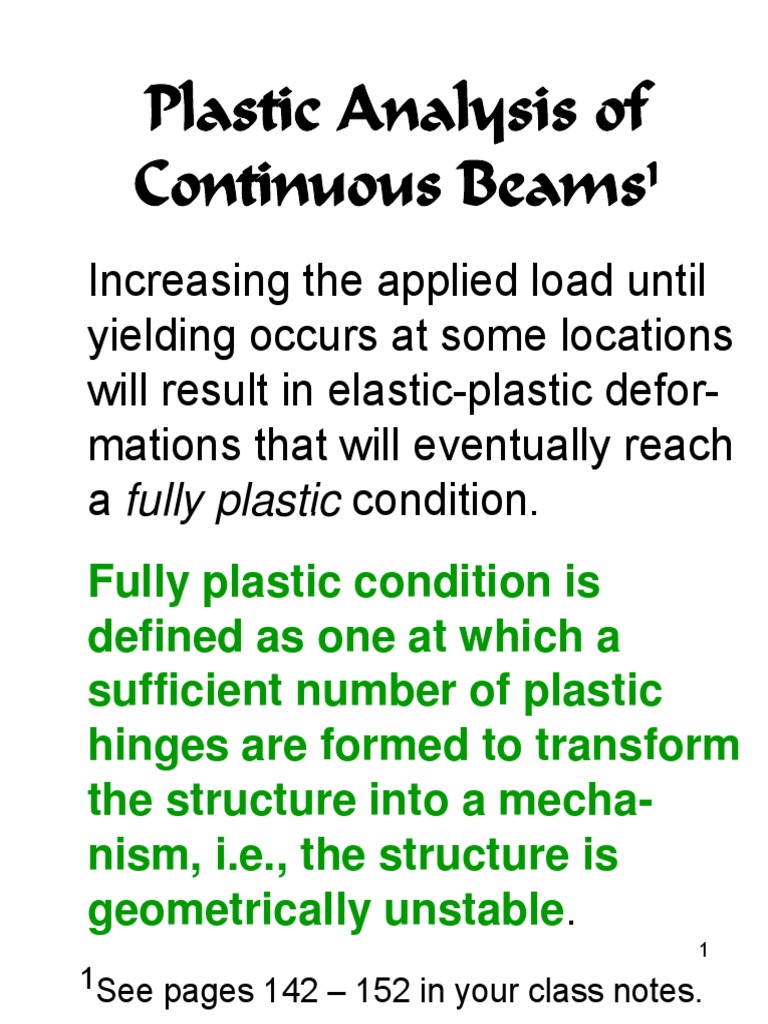 CE 382 L12 - Plastic Analysis | PDF | Deformation (Engineering ...