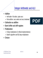 Summary of Integer Arithmetic and ALU: - Addition