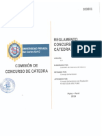 Reglamento y Concurso de Catedra 2019