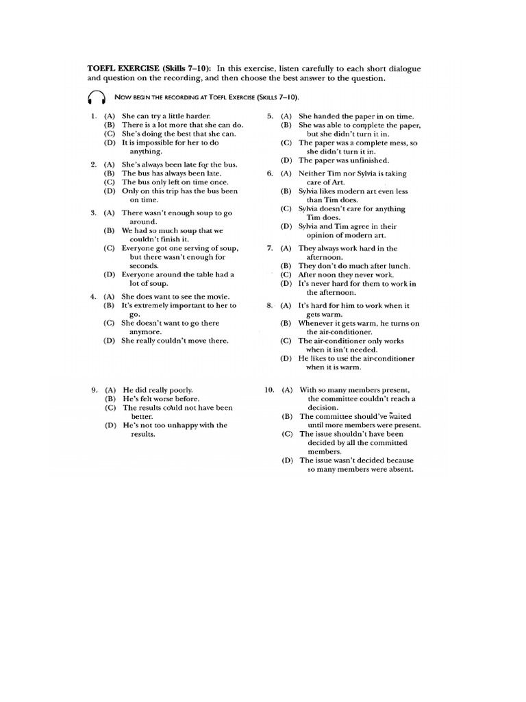 Toefl Exercise 7 10