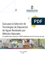 Guía Para La Selección de Tecnologías de depuración de aguas residuales por métodos naturales