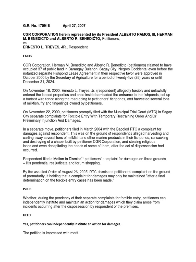 Cgr V Treyes Digest Supersedeas Bond Judgment Law