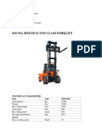 Socma Hnf150 15 Ton Class Forklift: Technical Parameter