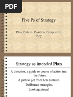 Five Ps of Strategy: Plan, Pattern, Position, Perspective Ploy