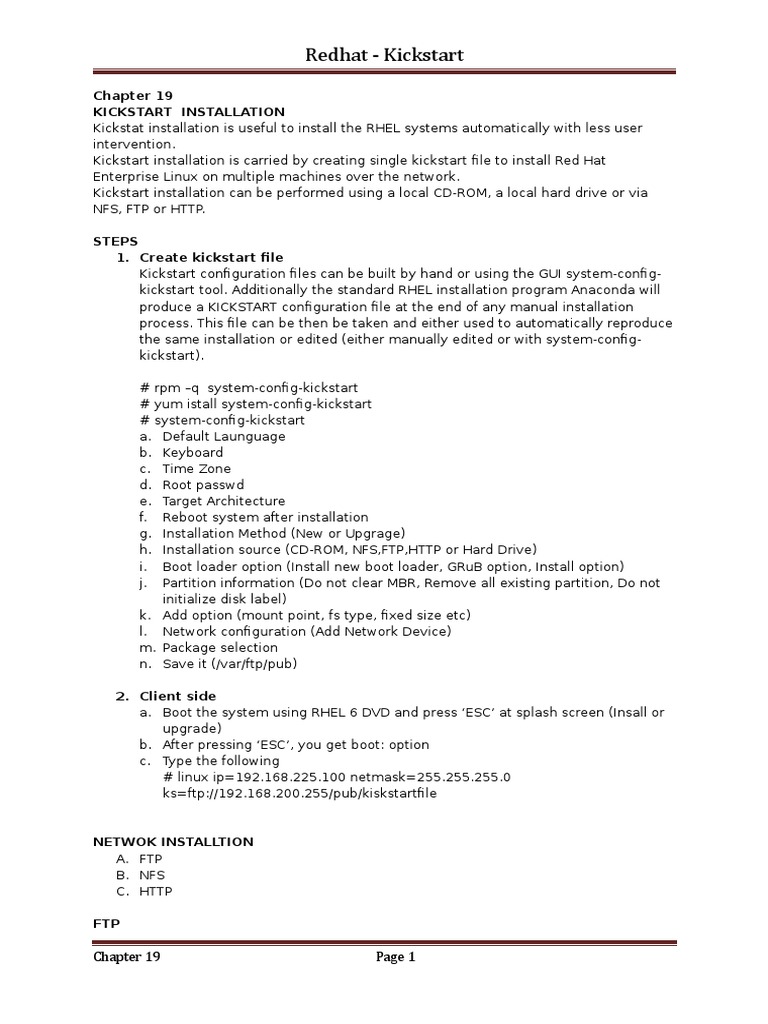 KickStart 19 PDF Booting System Software