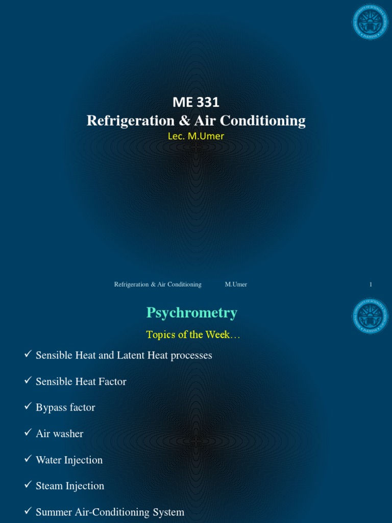 Week 11 (Summer AirConditioning System) PDF Air Conditioning Hvac