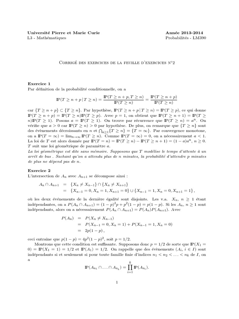 TD2 Corr | PDF | Loi de Poisson | Enseignement des mathématiques