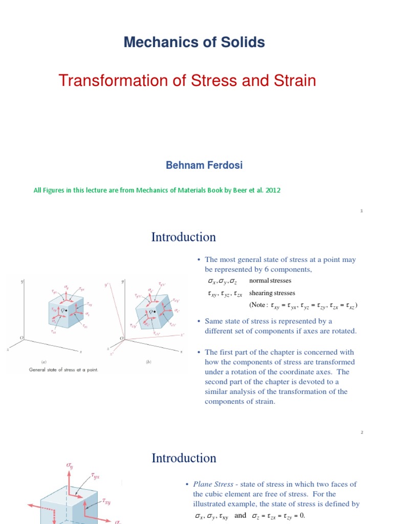 Stress and Strain Transformation Analysis | PDF | Stress (Mechanics ...