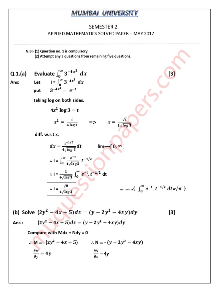 Integral Evaluation Techniques | PDF | Teaching Mathematics ...