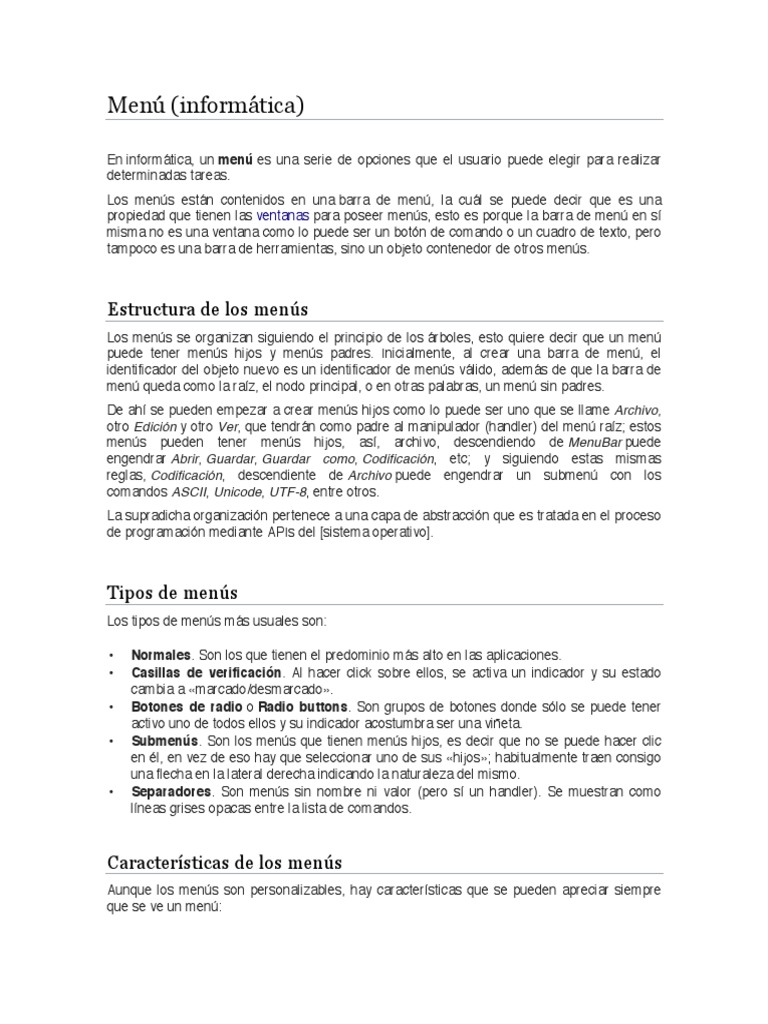 Menu Informatica PDF Menú Software del sistema