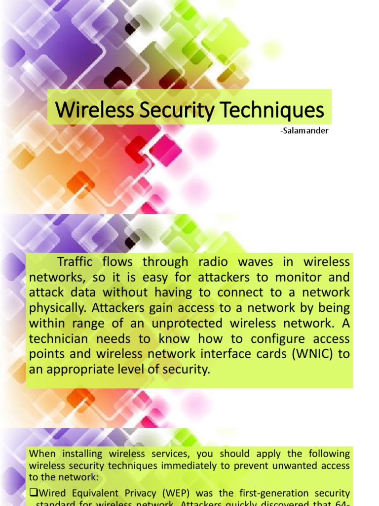 Essential Wireless Security Techniques | PDF | Computer Network | Crime ...