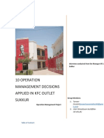 10 Operation Management Decision Applied To KFC Outlet Sukkur
