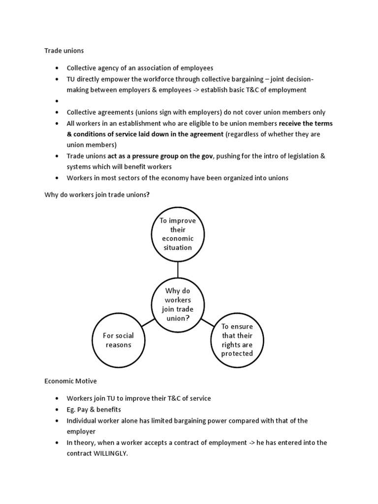 Trade Union (Labour Law Notes) | PDF | Trade Union | Employment