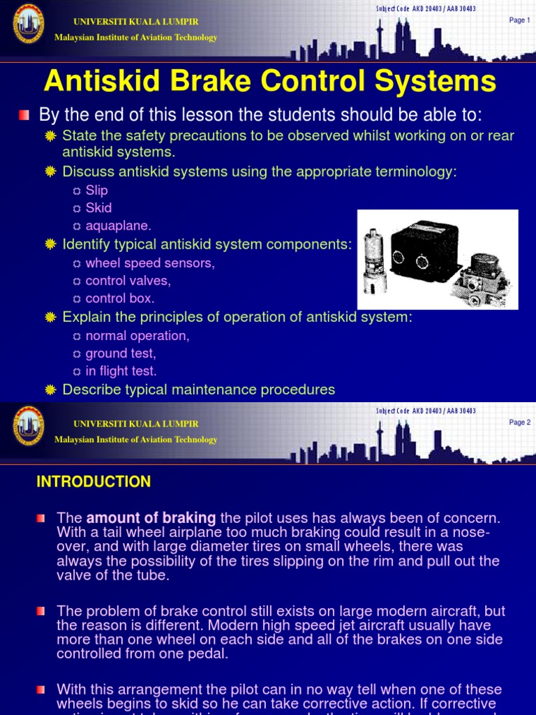 Antiskid Brake Systems Explained PDF Alternating Current