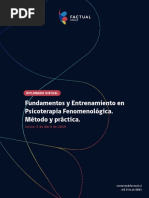 Brochure Diplomado Fundamentos y Entrenamiento en Psicoterapia Fenomenológica.