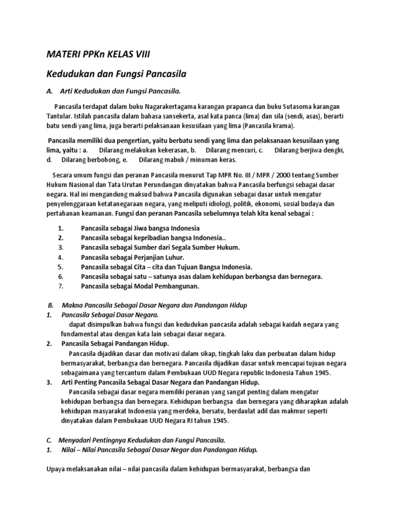 Materi Pkn Kelas Viii